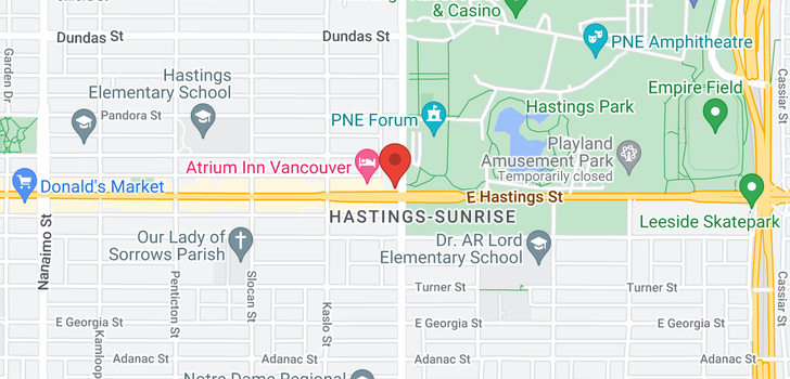 map of 411 2891 E HASTINGS STREET